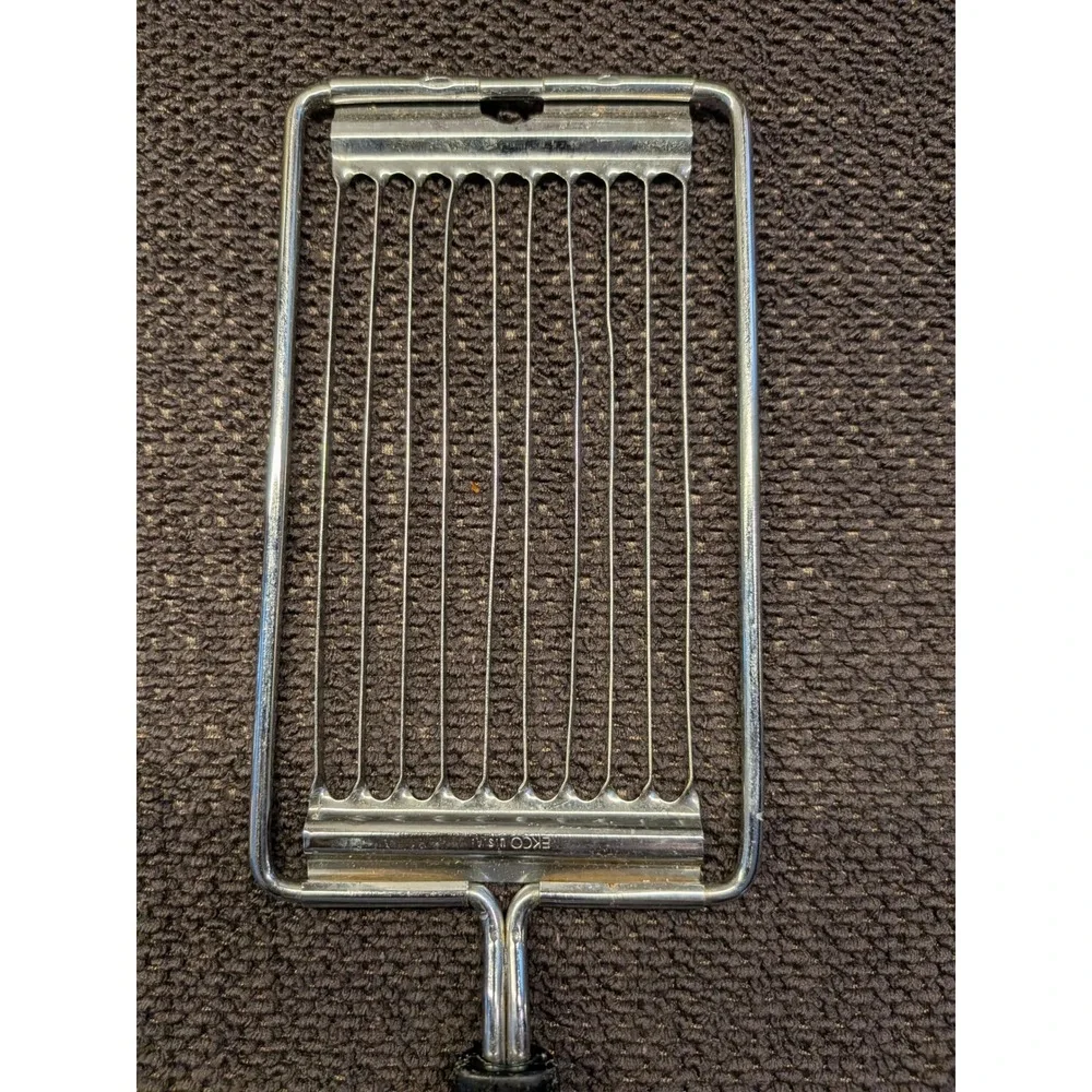 Vintage EKCO USA Wire Cheese Slicer Black Composite Handle Kitchen Utensil MCM